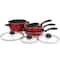 Gibson Home® Armada 7-Piece Red Nonstick Carbon Steel Cookware Set